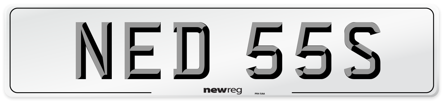 NED 55S Number Plate from New Reg